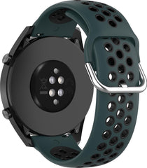 YONO Sport Air Smartwatch Bandje 20mm - Horlogebandje geschikt voor Samsung Galaxy Watch 7 / 6 / 5 / Pro / 4 / 3 / Active 2 - Polar Ignite / Unite – Huawei - Donkergroen / Zwart
