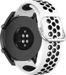 YONO Sport Air Smartwatch Bandje 20mm - Horlogebandje geschikt voor Samsung Galaxy Watch 7 / 6 / 5 / Pro / 4 / 3 / Active 2 - Polar Ignite / Unite – Huawei - Wit / Zwart