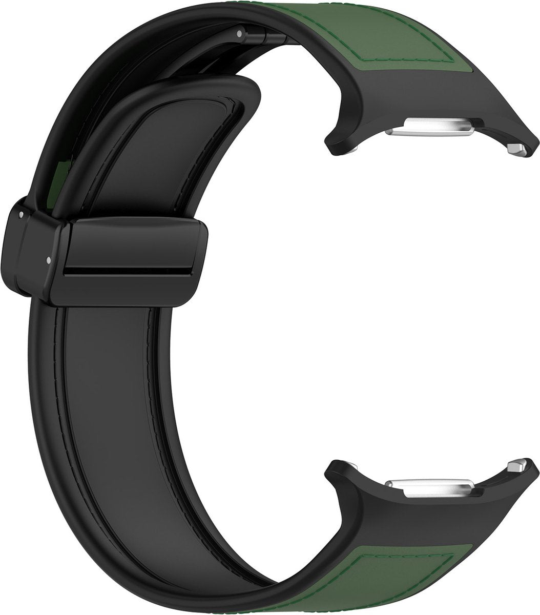 YONO Sport Leren Bandje geschikt voor Samsung Galaxy Watch Ultra 47mm - Siliconen en Leer Horlogebandje - Donkergroen