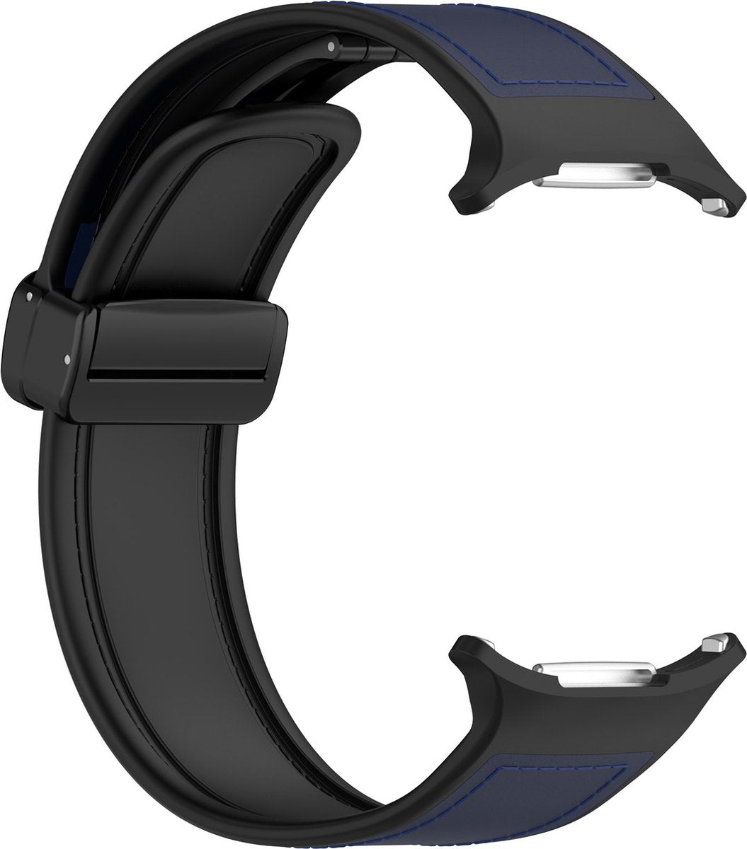 YONO Sport Leren Bandje geschikt voor Samsung Galaxy Watch Ultra 47mm - Siliconen en Leer Horlogebandje - Donkerblauw