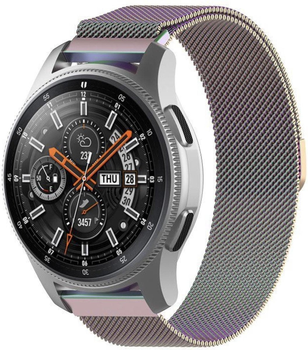 YONO Milanees Bandje 22mm - Horlogebandje geschikt voor Samsung Galaxy Watch 46mm / 3 (45mm) / Gear s3 - Polar Vantage M2 / Grit X - Huawei Watch GT 3 (pro) / 2 - Amazfit GTR - Regenboog