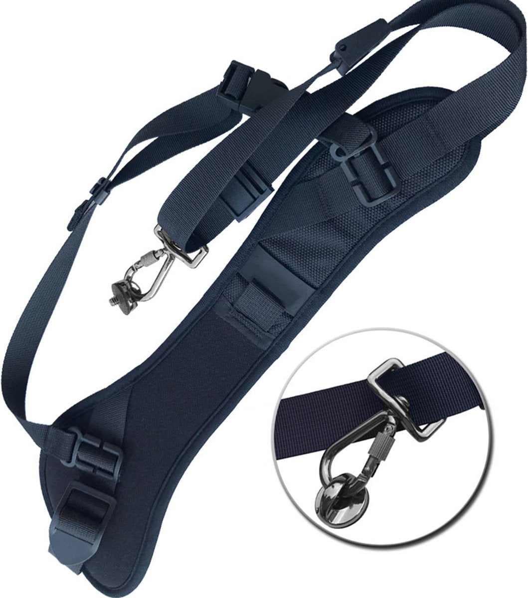 YONO Camera Riem voor Systeemcamera - Luxe Camera Strap geschikt voor Canon - Nikon - Sony - Schouderriem Draagriem Fotocamera - Zwart