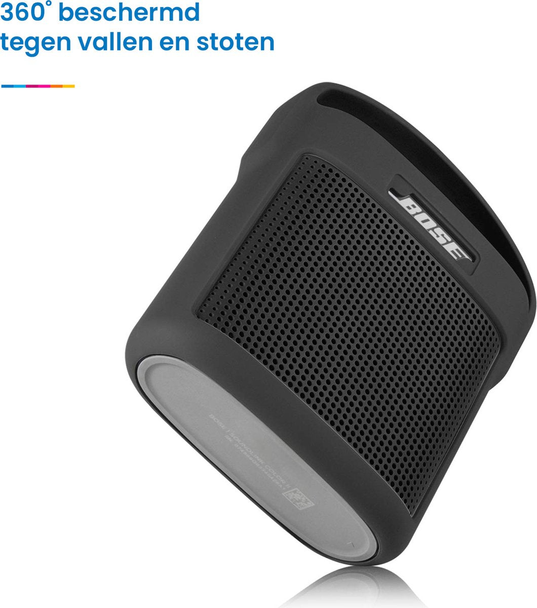 YONO Siliconen Hoes geschikt voor Bose Soundlink Color II – Case met Handvat – Beschermhoes - Zwart