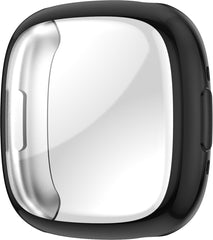 YONO Bumper geschikt voor Fitbit Versa 4 / Sense 2 - Screen Protector Hoesje - Full Cover Case - Zwart