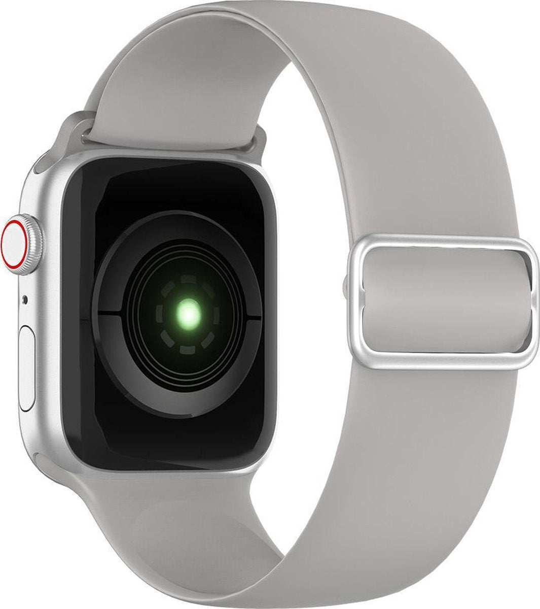 YONO Siliconen Stretch Bandje geschikt voor Apple Watch - 42 / 44 / 45 / 49 mm - Grijs