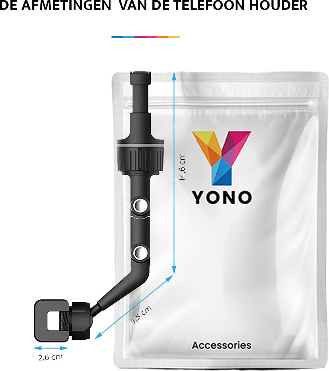 YONO Telefoonhouder Auto Spiegel - Smartphone Houder Universeel en Verstelbaar - GSM Autohouder - Zwart