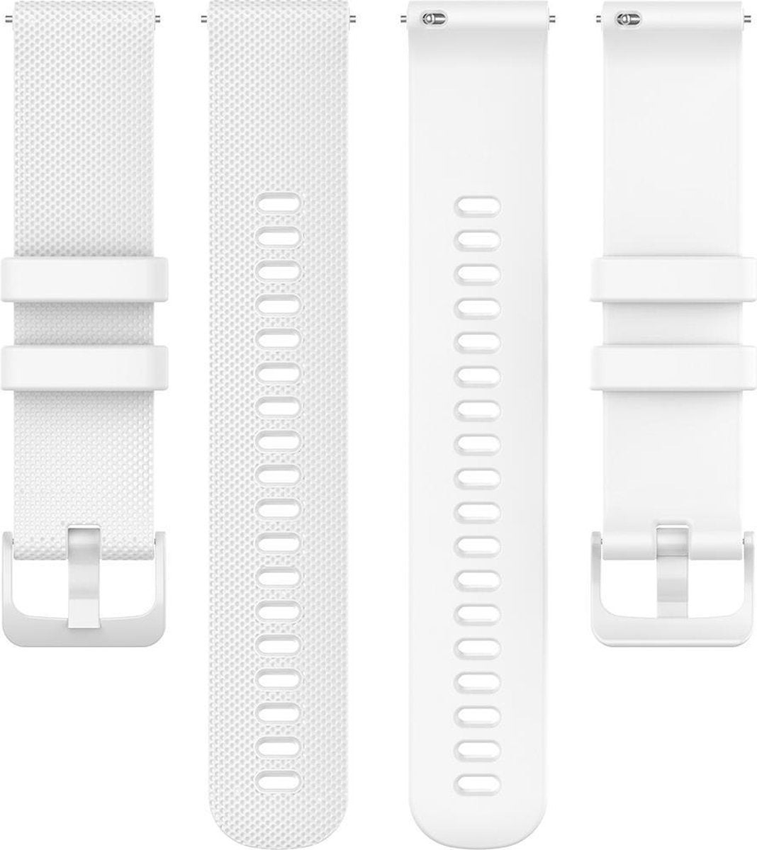 YONO Siliconen Sport Bandje 18mm - Horlogebandje geschikt voor Garmin Vivoactive 4S - Venu 2S - Vivomove 3S - Wit