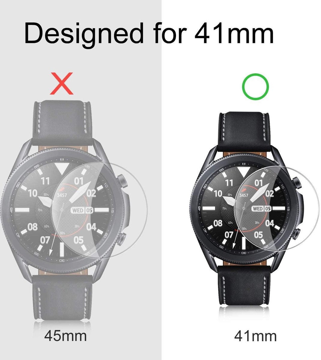 YONO Screenprotector geschikt voor Samsung Galaxy Watch 3 41mm – Bescherm Folie 3-Pack