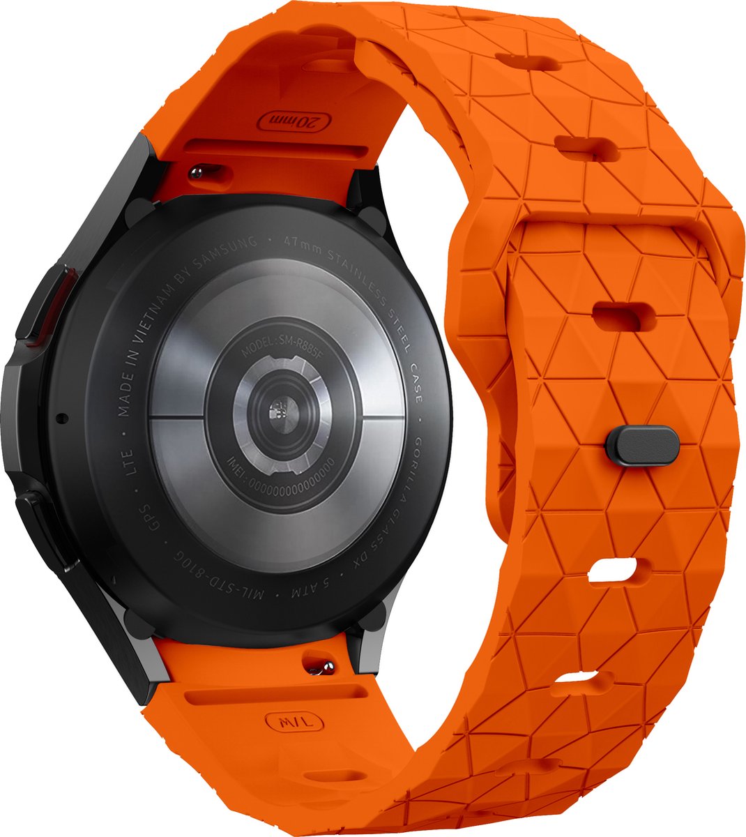 YONO Hexagon Bandje 20mm - Horlogebandje geschikt voor Samsung Galaxy Watch 7/6/5/4 (40/43/44/47mm Classic & Pro) - Oranje