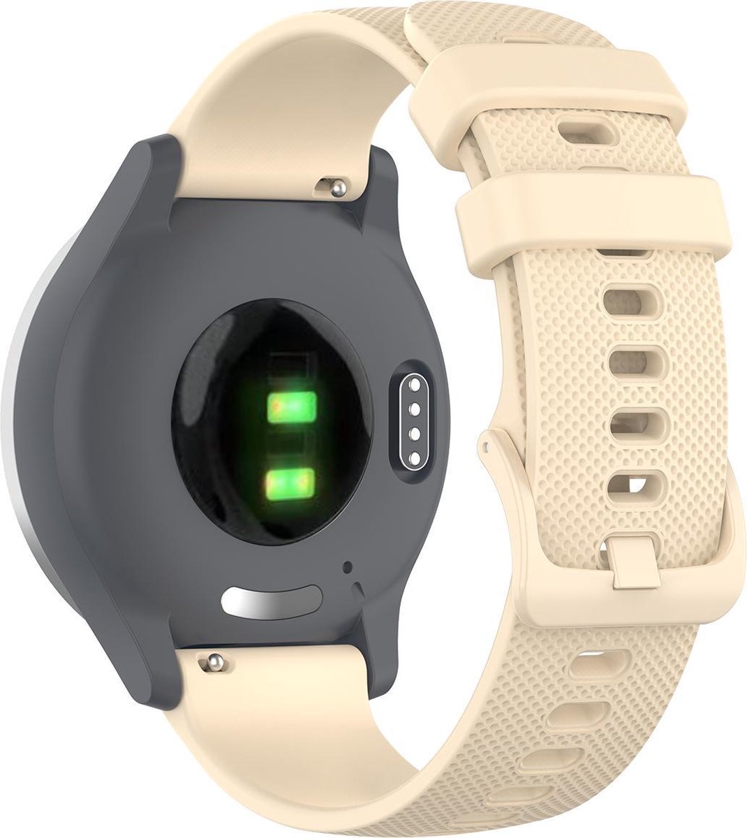 YONO Siliconen Sport Bandje 20mm - Horlogebandje geschikt voor Samsung Galaxy Watch 7 / 6 / 5 / Pro / 4 / 3 / Active 2 - Garmin Approach / Forerunner / Venu 2 Plus / SQ / Vivomove - Polar Ignite / Unite – Huawei - Lichtbruin