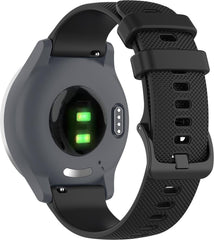 YONO Siliconen Sport Bandje 20mm - Horlogebandje geschikt voor Samsung Galaxy Watch 7 / 6 / 5 / Pro / 4 / 3 / Active 2 - Garmin Approach / Forerunner / Venu 2 Plus / SQ / Vivomove - Polar Ignite / Unite – Huawei - Zwart