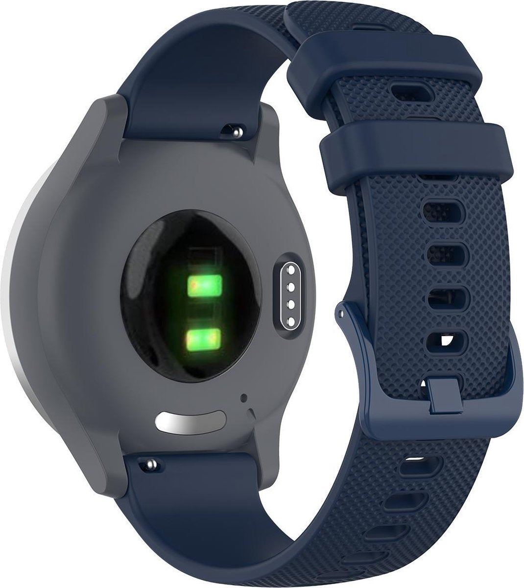 YONO Siliconen Sport Bandje 20mm - Horlogebandje geschikt voor Samsung Galaxy Watch 7 / 6 / 5 / Pro / 4 / 3 / Active 2 - Garmin Approach / Forerunner / Venu 2 Plus / SQ / Vivomove - Polar Ignite / Unite – Huawei - Donkerblauw