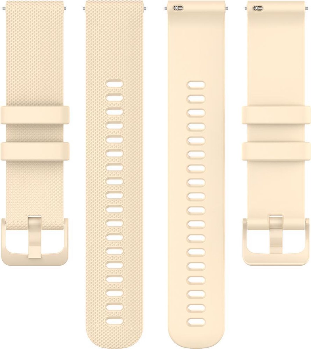 YONO Siliconen Sport Bandje 18mm - Horlogebandje geschikt voor Garmin Vivoactive 4S - Venu 2S - Vivomove 3S - Beige