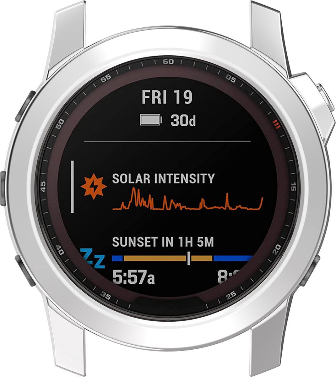 YONO Bumper geschikt voor Garmin Fenix 7S - Siliconen Hoesje - Bescherming Case - Zilver