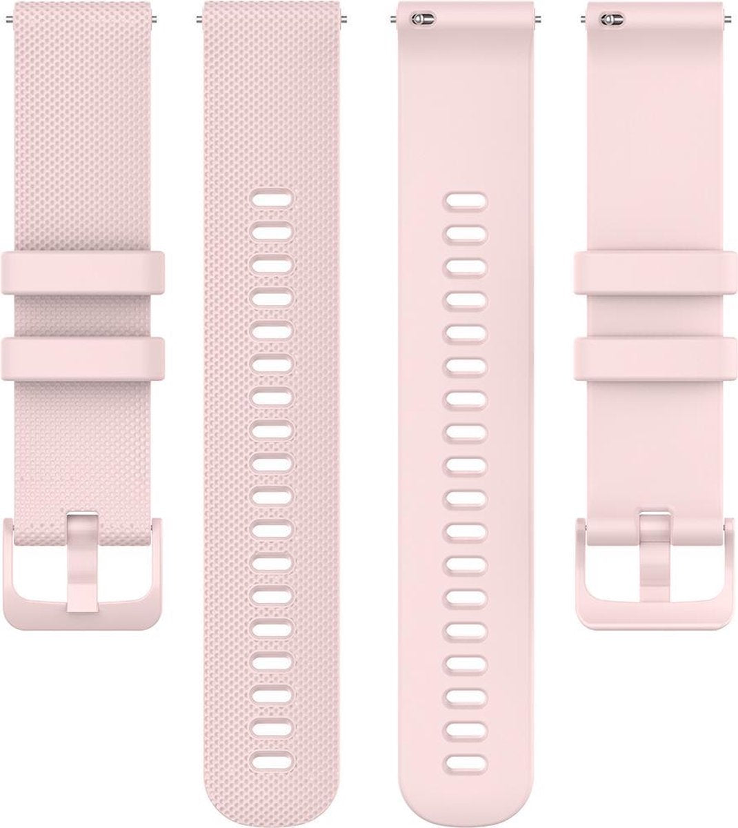 YONO Siliconen Sport Bandje 20mm - Horlogebandje geschikt voor Samsung Galaxy Watch 7 / 6 / 5 / Pro / 4 / 3 / Active 2 - Garmin Approach / Forerunner / Venu 2 Plus / SQ / Vivomove - Polar Ignite / Unite – Huawei - Lichtroze