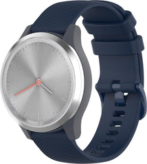 YONO Siliconen Sport Bandje 20mm - Horlogebandje geschikt voor Samsung Galaxy Watch 7 / 6 / 5 / Pro / 4 / 3 / Active 2 - Garmin Approach / Forerunner / Venu 2 Plus / SQ / Vivomove - Polar Ignite / Unite – Huawei - Donkerblauw