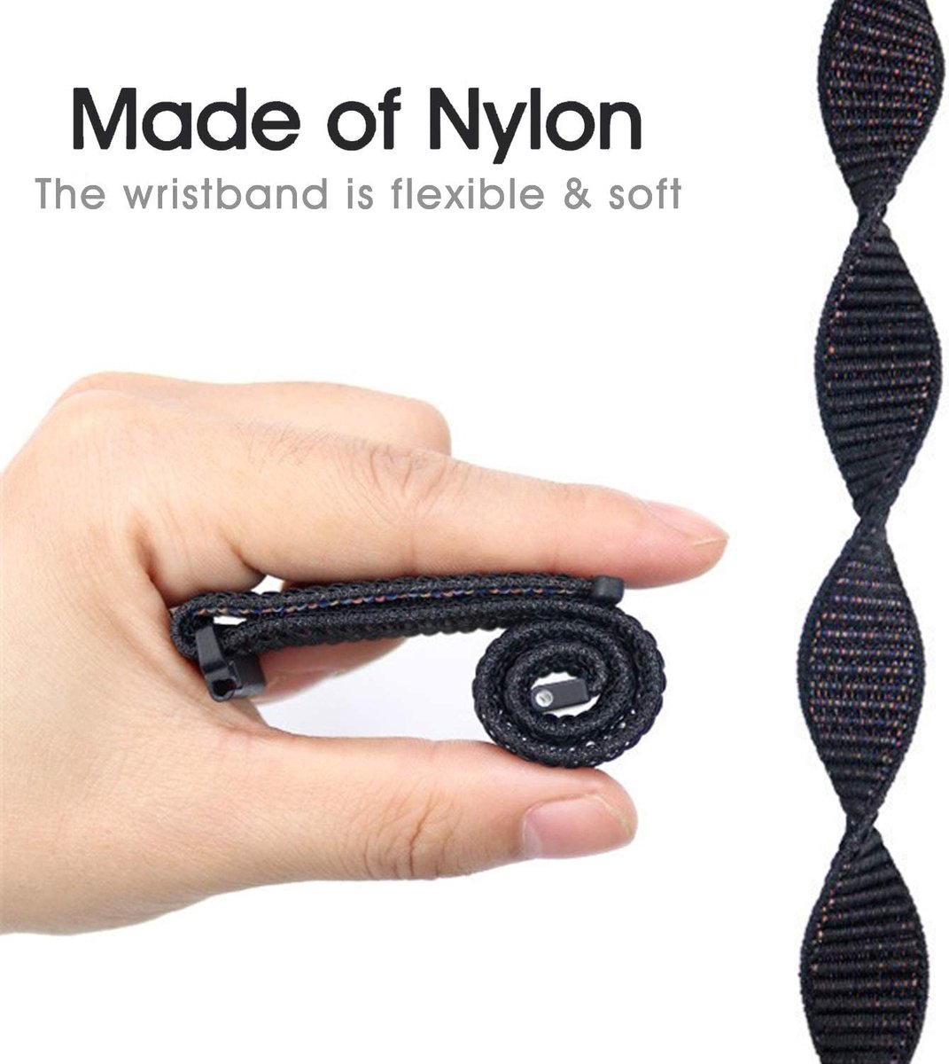 YONO Nylon Velcro Bandje 22mm - Horlogebandje geschikt voor Samsung Galaxy Watch 46mm / 3 (45mm) / Gear s3 - Polar Vantage M2 / Grit X - Huawei Watch GT 3 (pro) / 2 - Amazfit GTR - Zwart