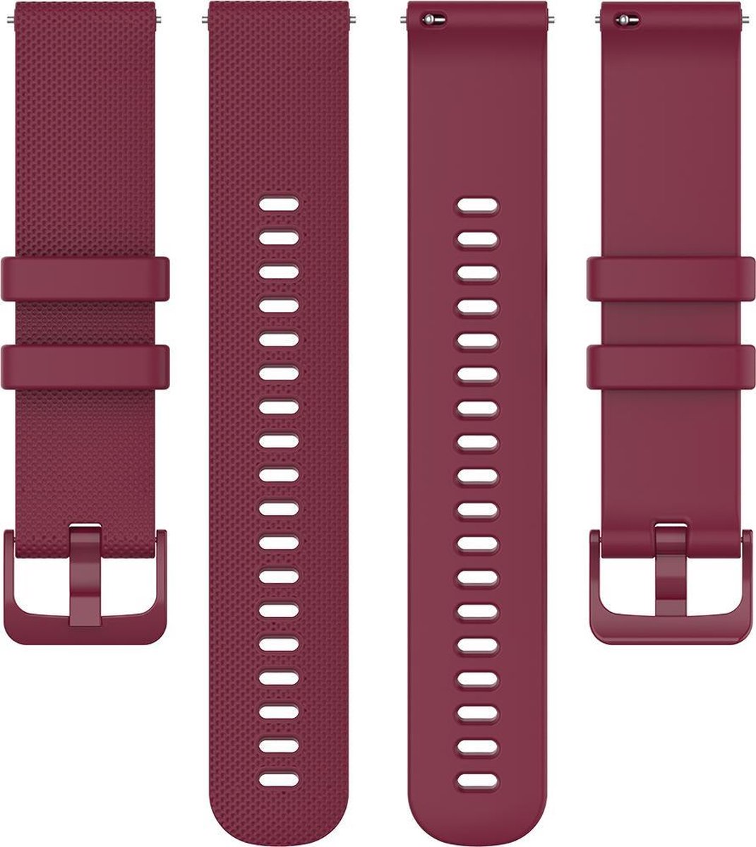 YONO Siliconen Sport Bandje 20mm - Horlogebandje geschikt voor Samsung Galaxy Watch 7 / 6 / 5 / Pro / 4 / 3 / Active 2 - Garmin Approach / Forerunner / Venu 2 Plus / SQ / Vivomove - Polar Ignite / Unite – Huawei - Paars