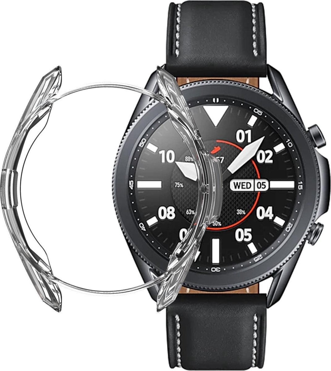 YONO Bumper geschikt voor Samsung Galaxy Watch 3 45mm – Siliconen Case Screenprotector – Transparant