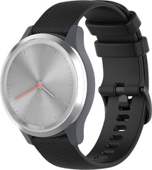 YONO Siliconen Sport Bandje 20mm - Horlogebandje geschikt voor Samsung Galaxy Watch 7 / 6 / 5 / Pro / 4 / 3 / Active 2 - Garmin Approach / Forerunner / Venu 2 Plus / SQ / Vivomove - Polar Ignite / Unite – Huawei - Zwart