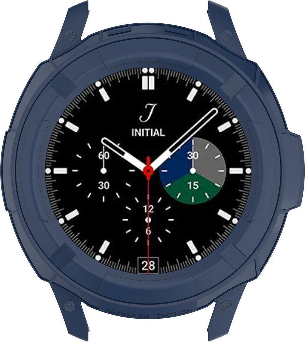 YONO Armor Bumper geschikt voor Samsung Galaxy Watch 4 42mm - Siliconen Case Hoesje met Ringbeschermer - Donkerblauw