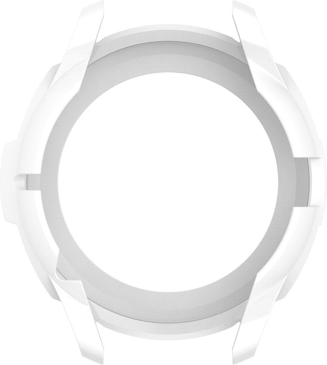 YONO Armor Bumper geschikt voor Samsung Galaxy Watch 4 46mm - Siliconen Case Hoesje met Ringbeschermer - Wit