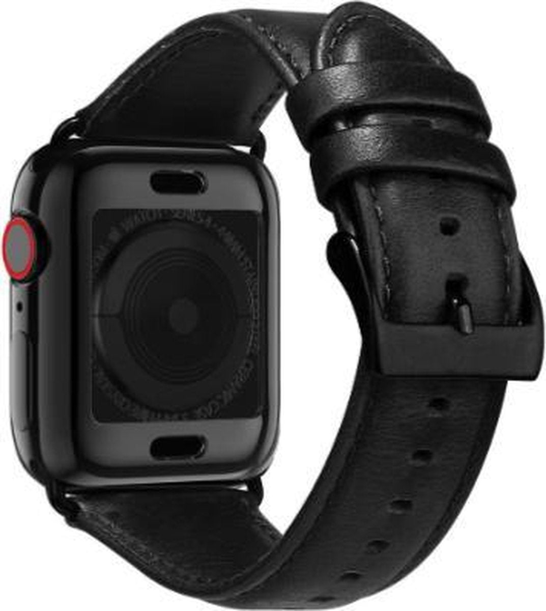 YONO Klassiek Leer Bandje geschikt voor Apple Watch - 38 mm - 40 - 41 - Luxe Lederen iWatch Armband - Zwart