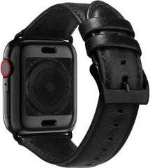 YONO Klassiek Leer Bandje geschikt voor Apple Watch - 38 mm - 40 - 41 - Luxe Lederen iWatch Armband - Zwart