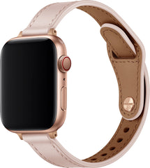 YONO Leer Stretto Bandje geschikt voor Apple Watch Series - Ultra (49mm) - 7 / 8 (45mm) - SE 6 5 4 (44mm) - 3 2 1 (42mm) - Lichtroze