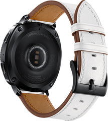YONO Leer Bandje 20mm - Luxe Leren Horlogebandje geschikt voor Samsung Galaxy Watch 7/6/5 / Pro / 4 / 3 / Active 2 - Polar Ignite / Unite – Huawei - Wit