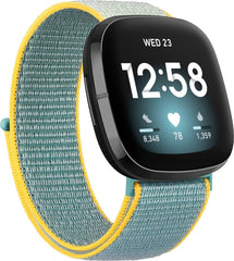 YONO Nylon Velcro Bandje geschikt voor Fitbit Versa 3 / Sense - Bright