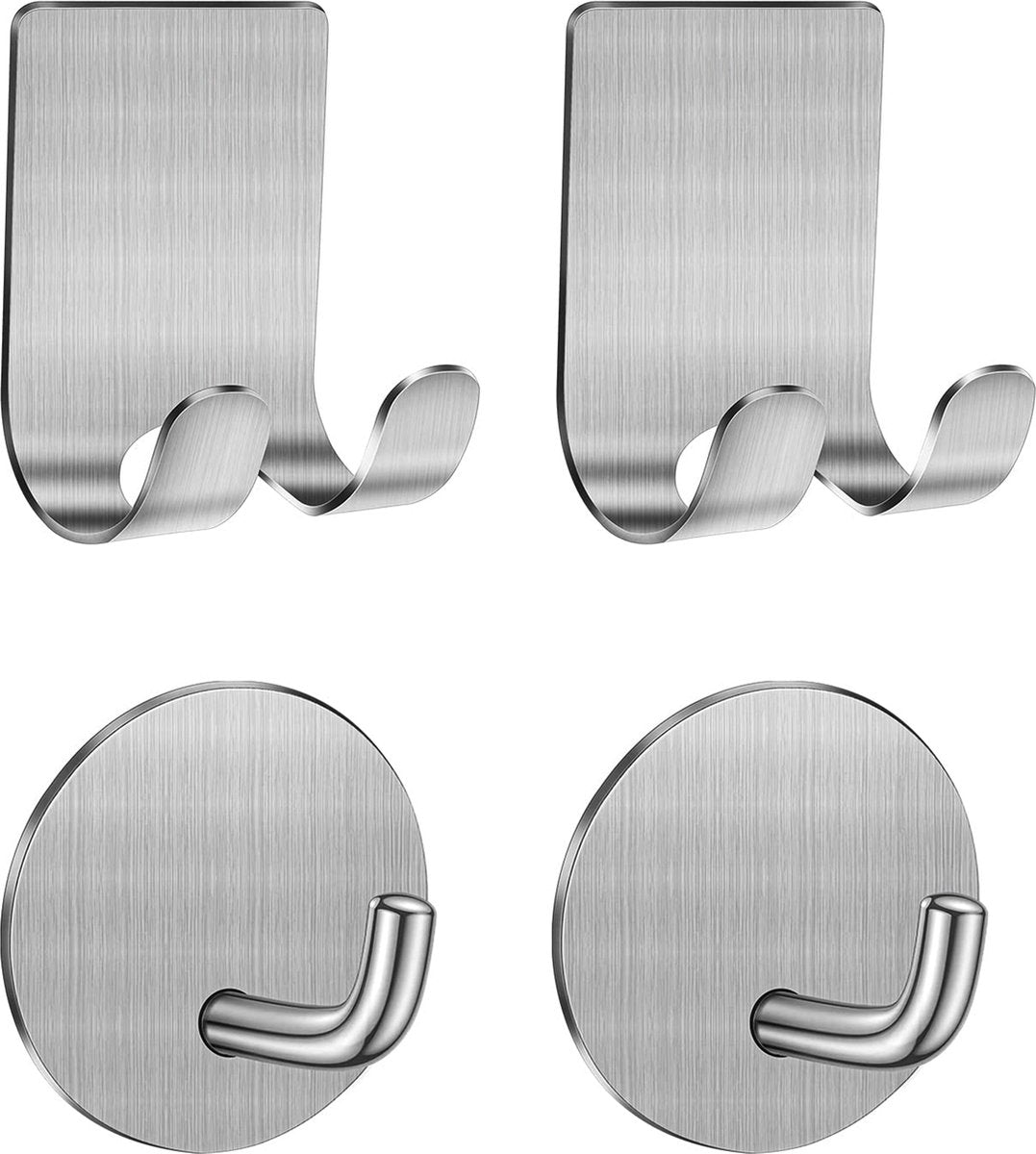 YONO Zelfklevende Haakjes met Scheermeshouder - Wandhaak Badkamer en Douche Ophanghaakjes Zelfklevend - Zilver