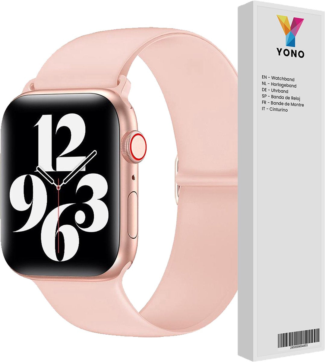YONO Siliconen Stretch Bandje geschikt voor Apple Watch - 42 / 44 / 45 / 49 mm - Roze