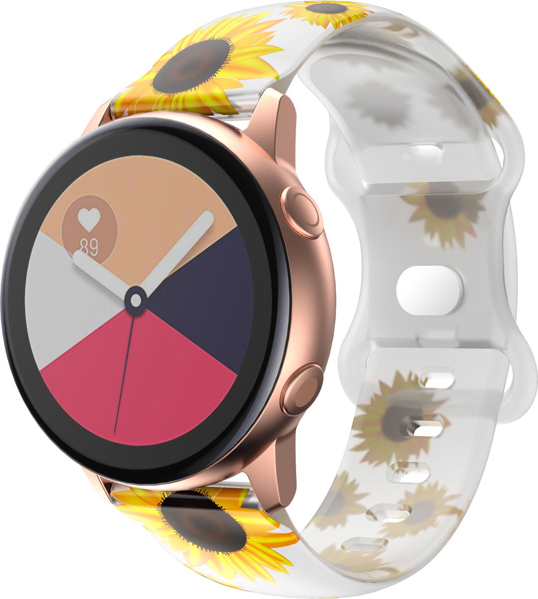 YONO Special Sport Bandje 20mm - Horlogebandje geschikt voor Samsung Galaxy Watch 7/6/5 / Pro / 4 / 3 / Active 2 - Polar Ignite / Unite – Huawei - Sunflower
