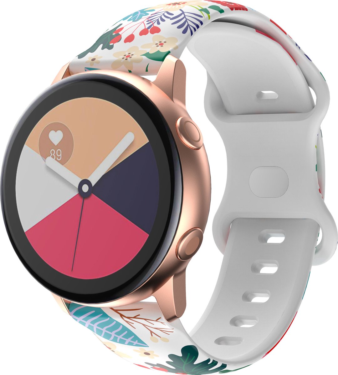 YONO Special Sport Bandje 20mm - Horlogebandje geschikt voor Samsung Galaxy Watch 7/6/5 / Pro / 4 / 3 / Active 2 - Polar Ignite / Unite – Huawei - Bouquet