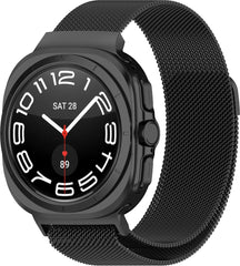 YONO Milanees Bandje geschikt voor Samsung Galaxy Watch Ultra (47mm) - Luxe Milanese Horlogebandje - Zwart
