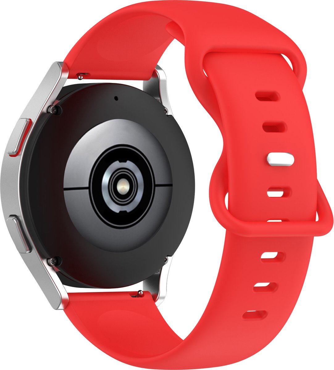 YONO Siliconen Soft Bandje 20mm - Horlogebandje geschikt voor Samsung Galaxy Watch 7/6/5 / Pro / 4 / 3 / Active 2 - Polar Ignite / Unite – Huawei - Rood - Large