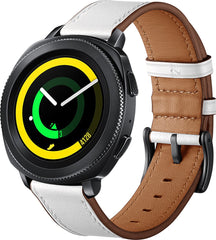 YONO Leer Bandje 20mm - Luxe Leren Horlogebandje geschikt voor Samsung Galaxy Watch 7/6/5 / Pro / 4 / 3 / Active 2 - Polar Ignite / Unite – Huawei - Wit