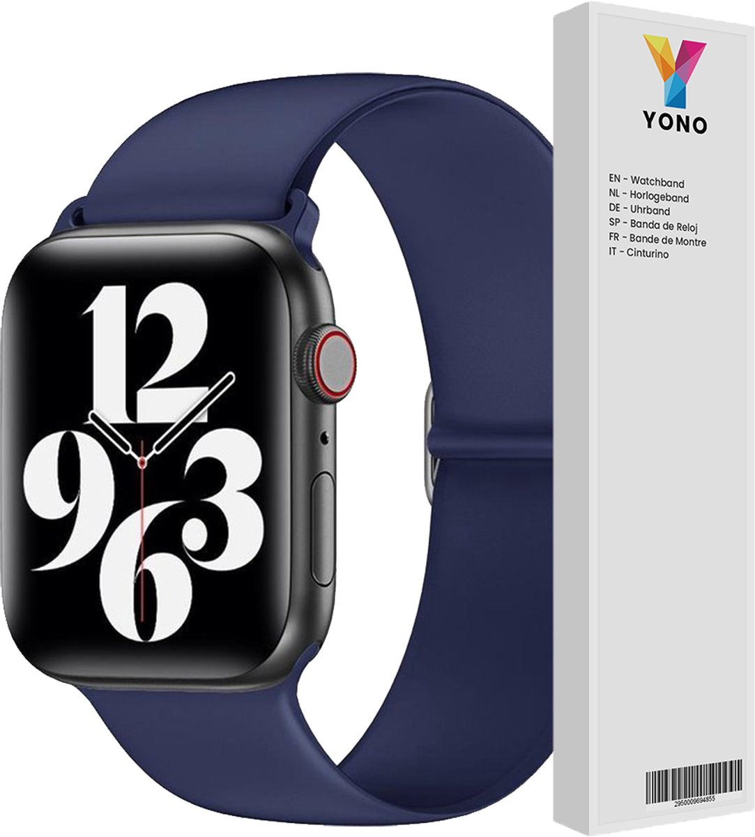 YONO Siliconen Stretch Bandje geschikt voor Apple Watch - 38 mm - 40 - 41 - Donkerblauw