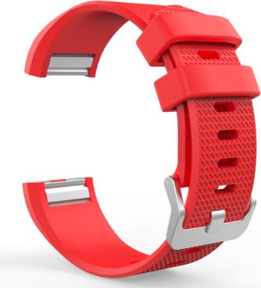 Classic Bandje Lichtrood geschikt voor FitBit Charge 2 – Siliconen Armband Rose Red - Small