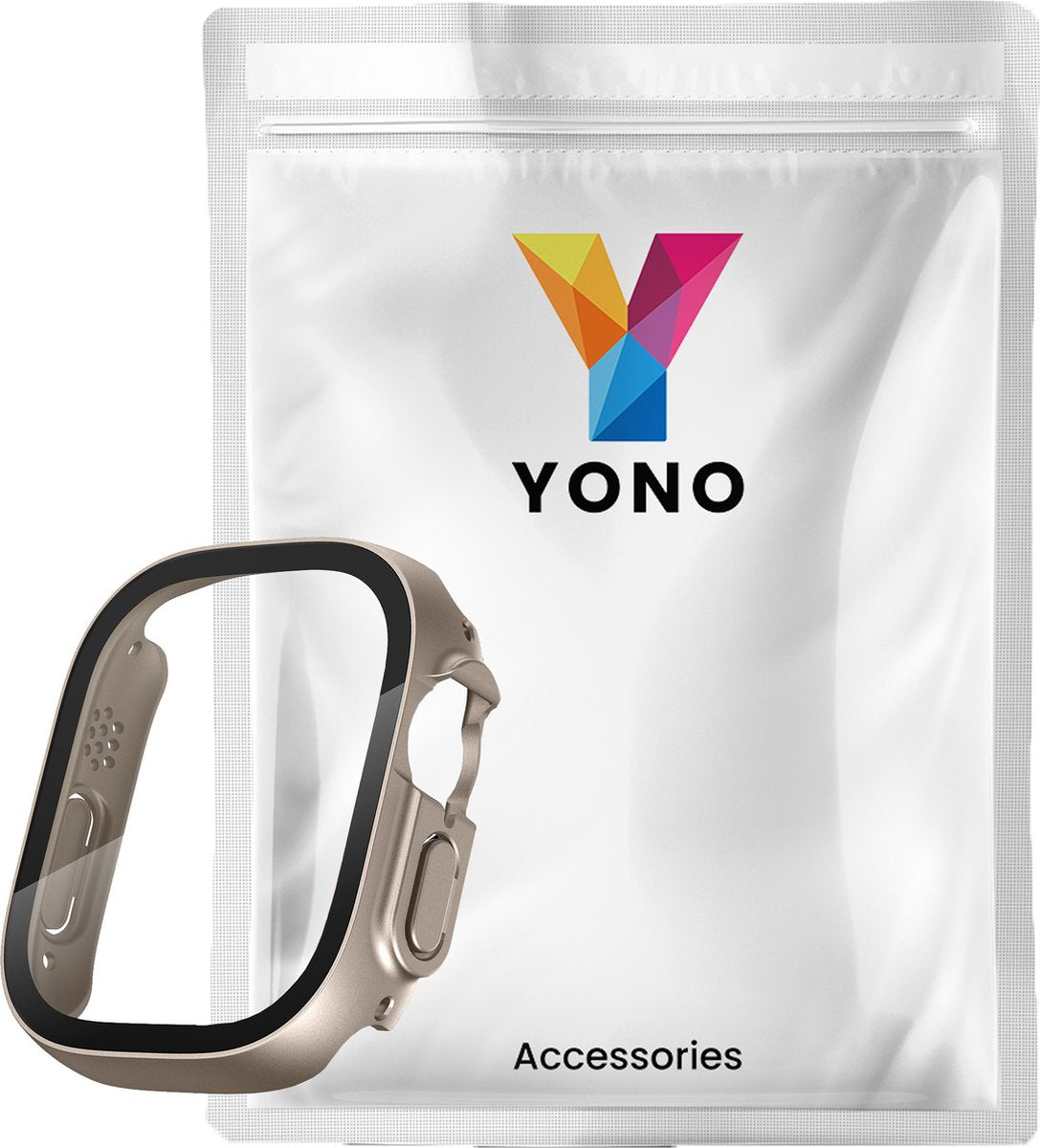 YONO Screen Protector Bumper geschikt voor Apple Watch Ultra (49mm) - Full Cover Case - Hoesje - Champagne