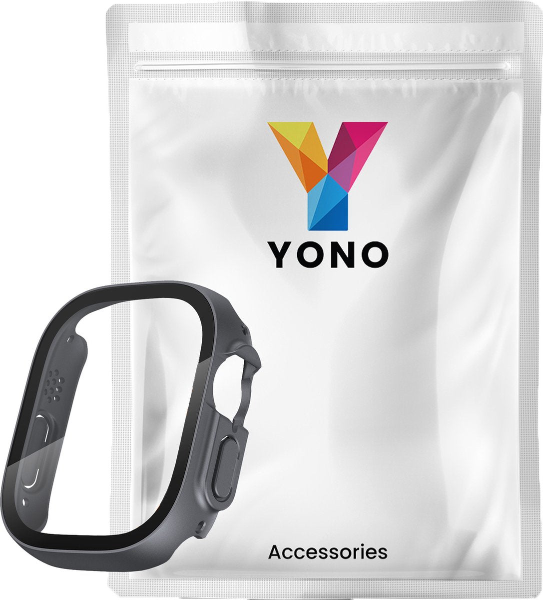YONO Screen Protector Bumper geschikt voor Apple Watch Ultra (49mm) - Full Cover Case - Hoesje - Grijs