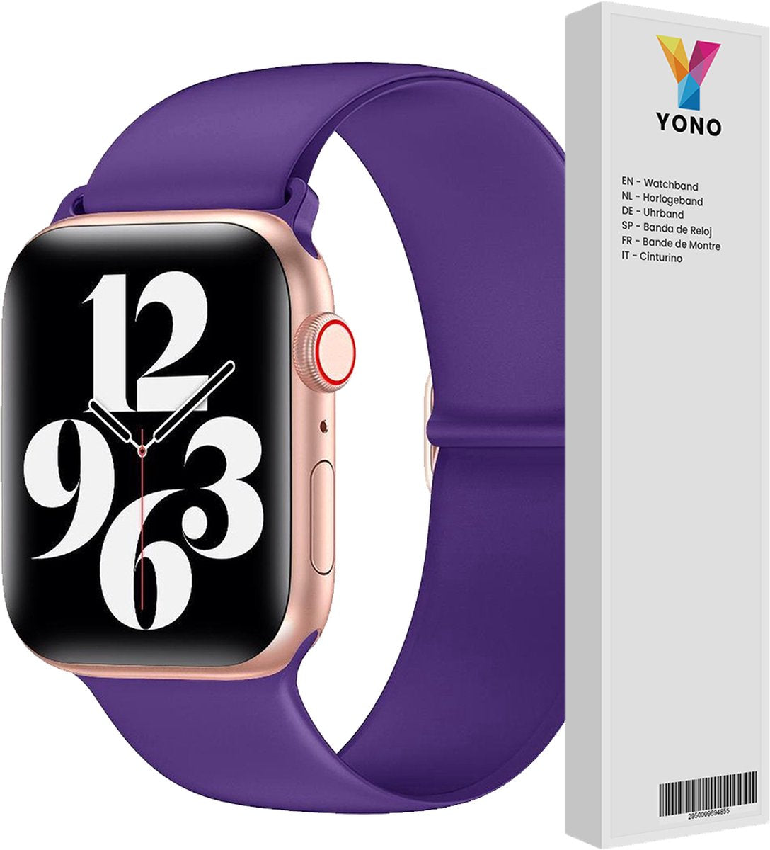 YONO Siliconen Stretch Bandje geschikt voor Apple Watch - 42 / 44 / 45 / 49 mm - Paars