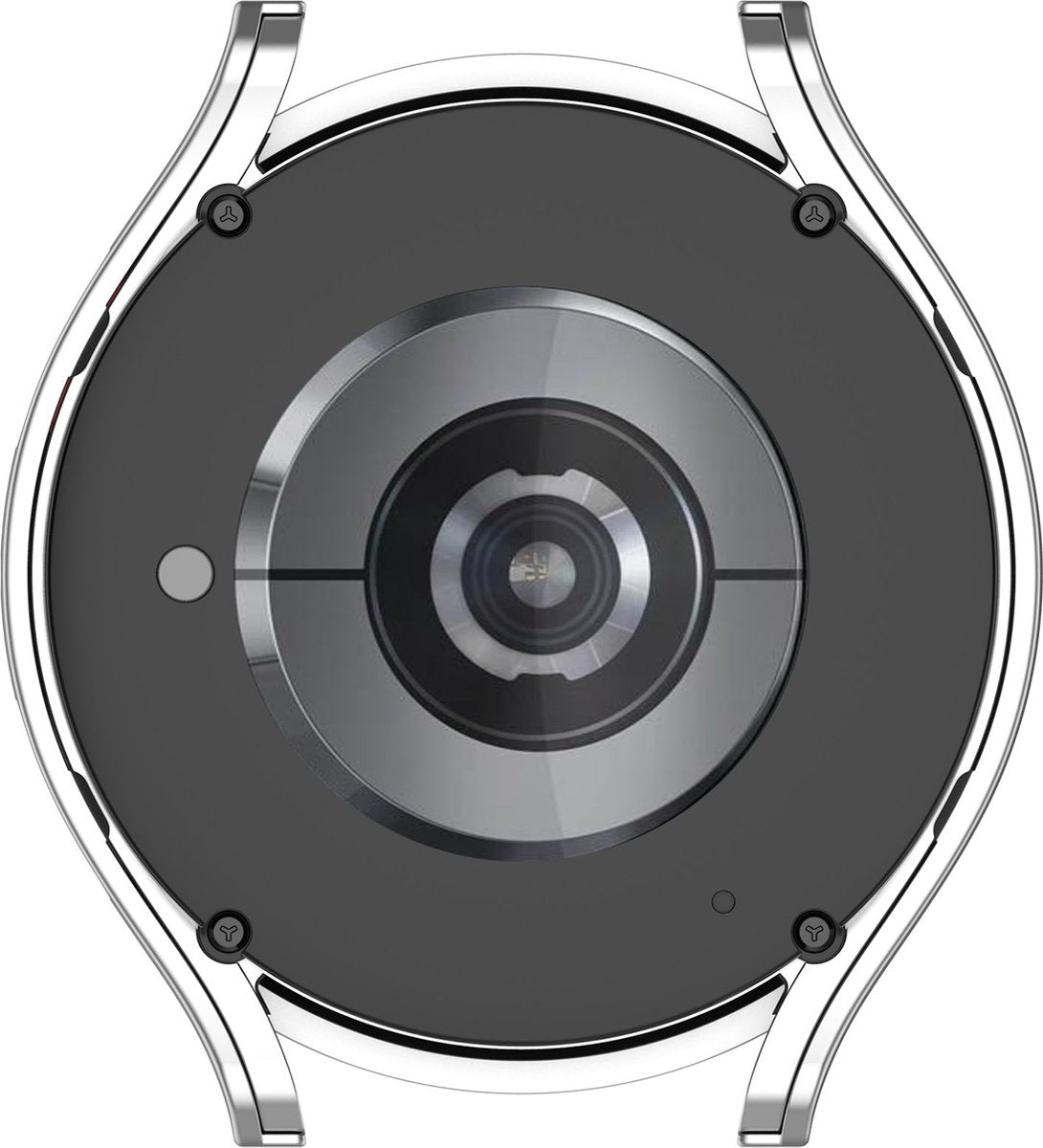 YONO Bumper geschikt voor Samsung Galaxy Watch 6 - 44mm - Screen Protector Hoesje - Full Cover Case - Zilver