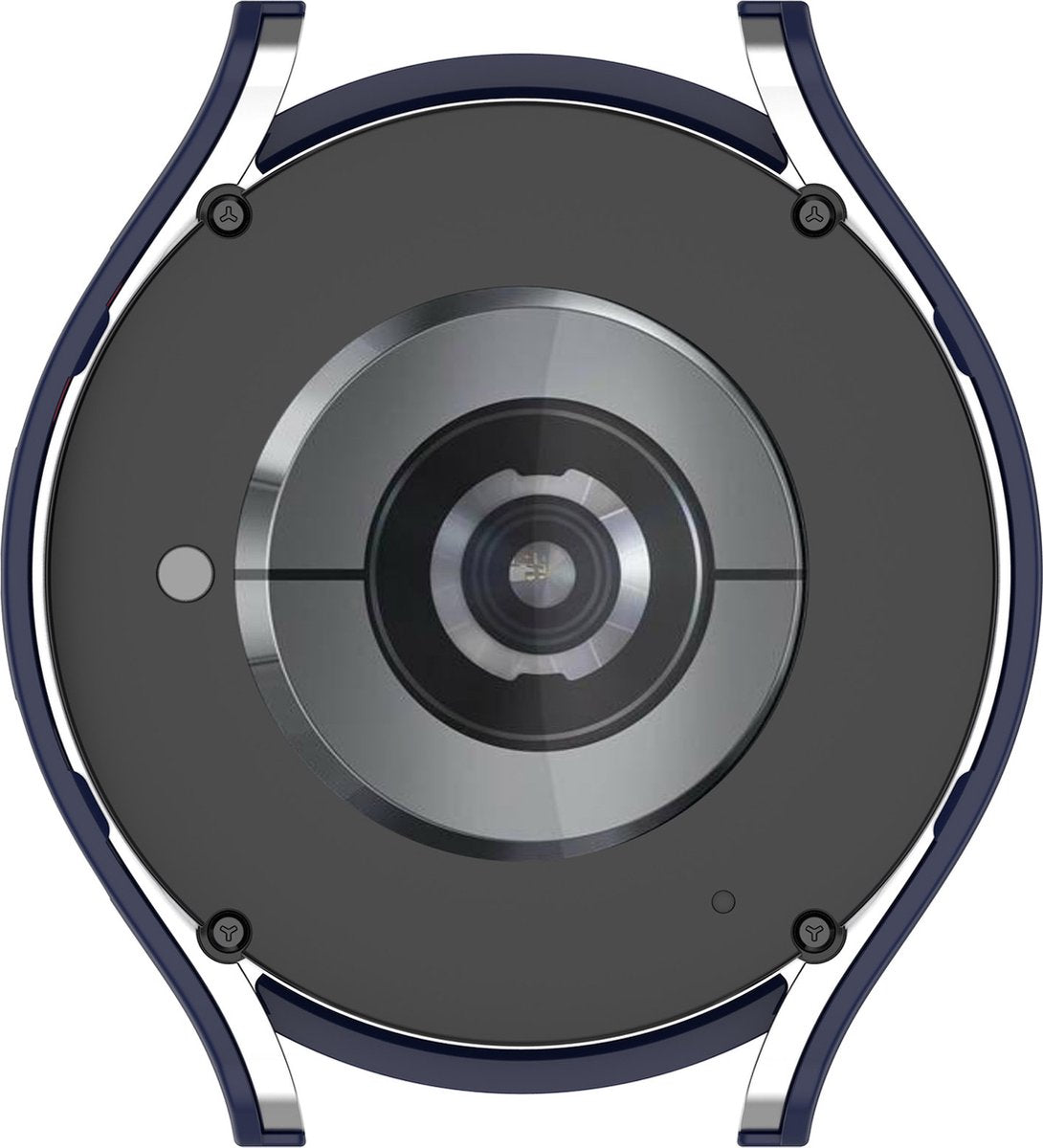 YONO Bumper geschikt voor Samsung Galaxy Watch 6 - 40mm - Screen Protector Hoesje - Full Cover Case - Donkerblauw