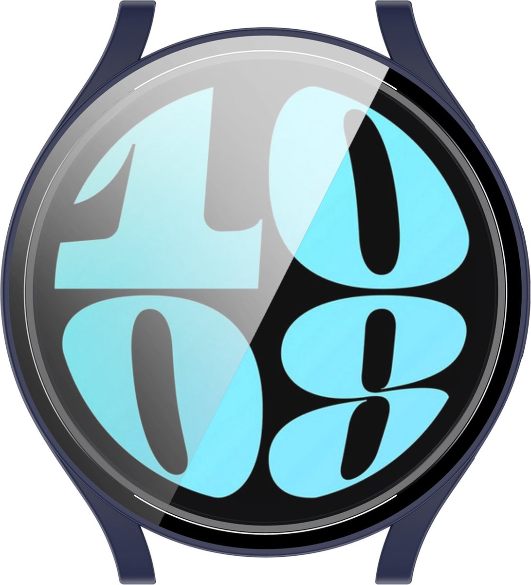 YONO Bumper geschikt voor Samsung Galaxy Watch 6 - 40mm - Screen Protector Hoesje - Full Cover Case - Donkerblauw