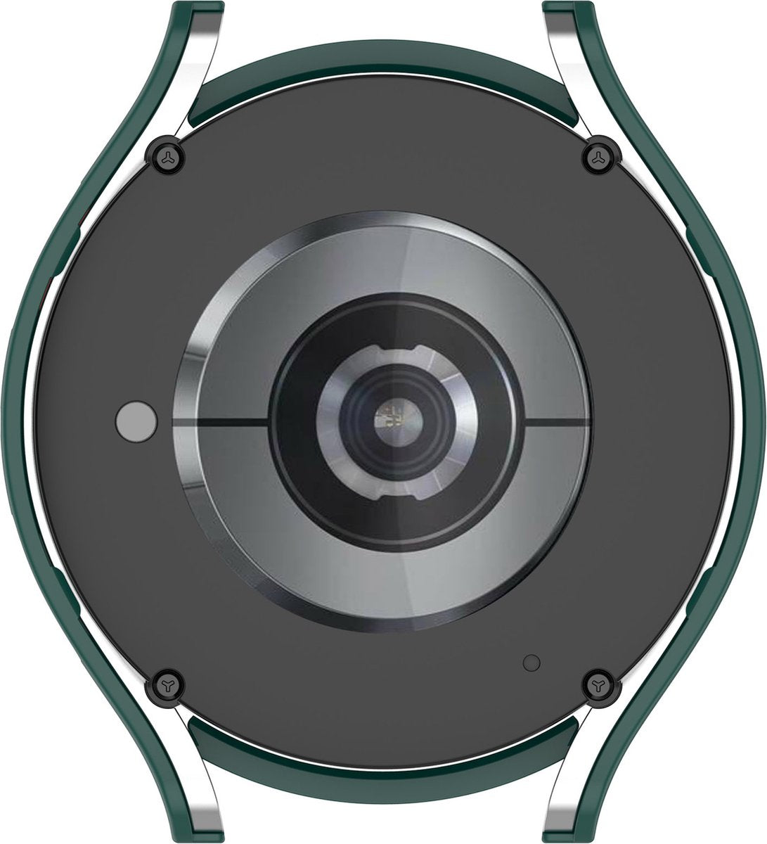 YONO Bumper geschikt voor Samsung Galaxy Watch 6 - 44mm - Screen Protector Hoesje - Full Cover Case - Donkergroen