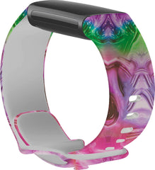 YONO Special Siliconen Bandje geschikt voor Fitbit Charge 5 / 6 - Regenboog - Large