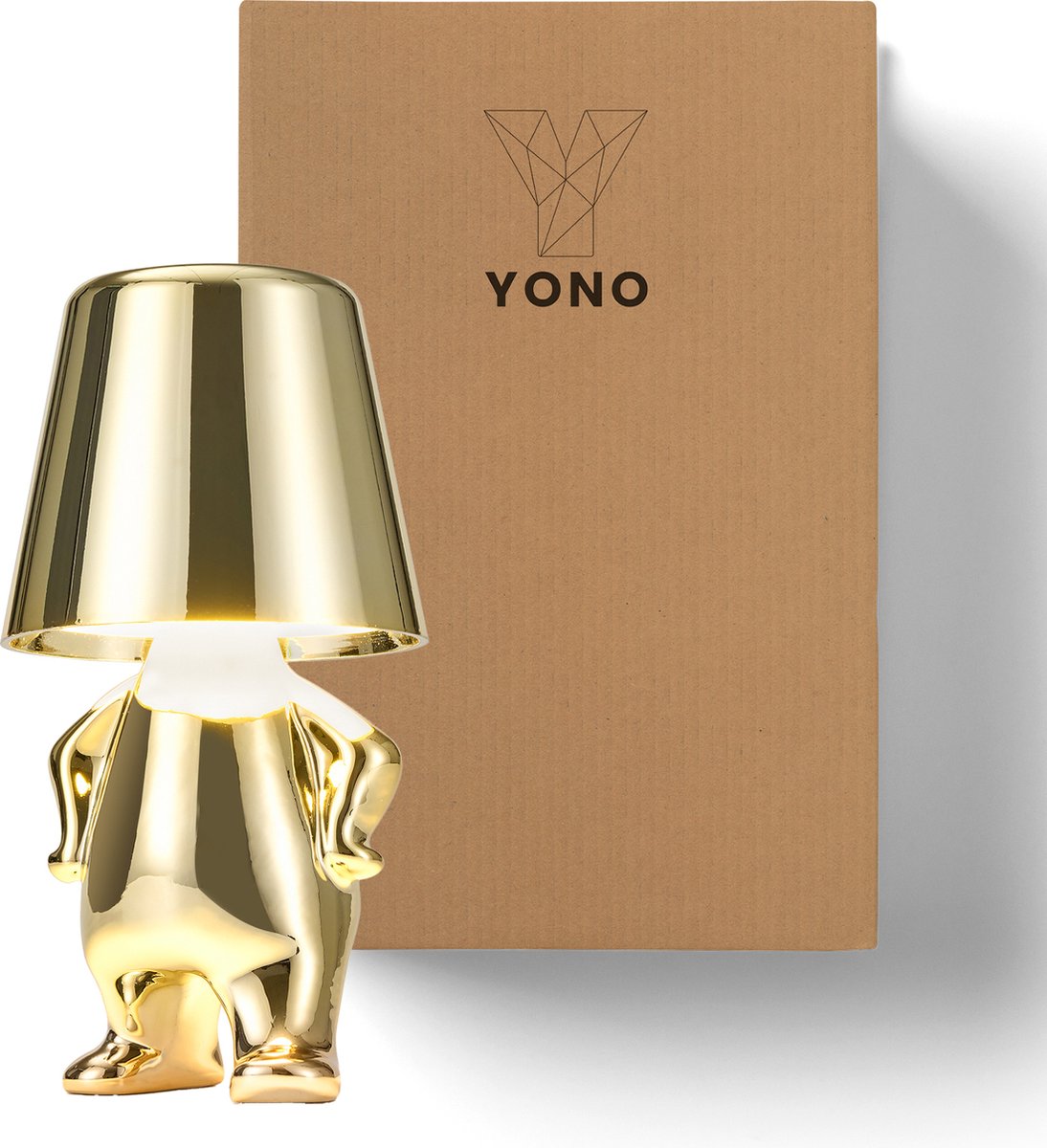 YONO Decoratieve Tafellamp Oplaadbaar - Nachtlampje Slaapkamer - Bureaulamp Woonkamer - Woondecoratie Beelden en Figuren - Wat - Goud