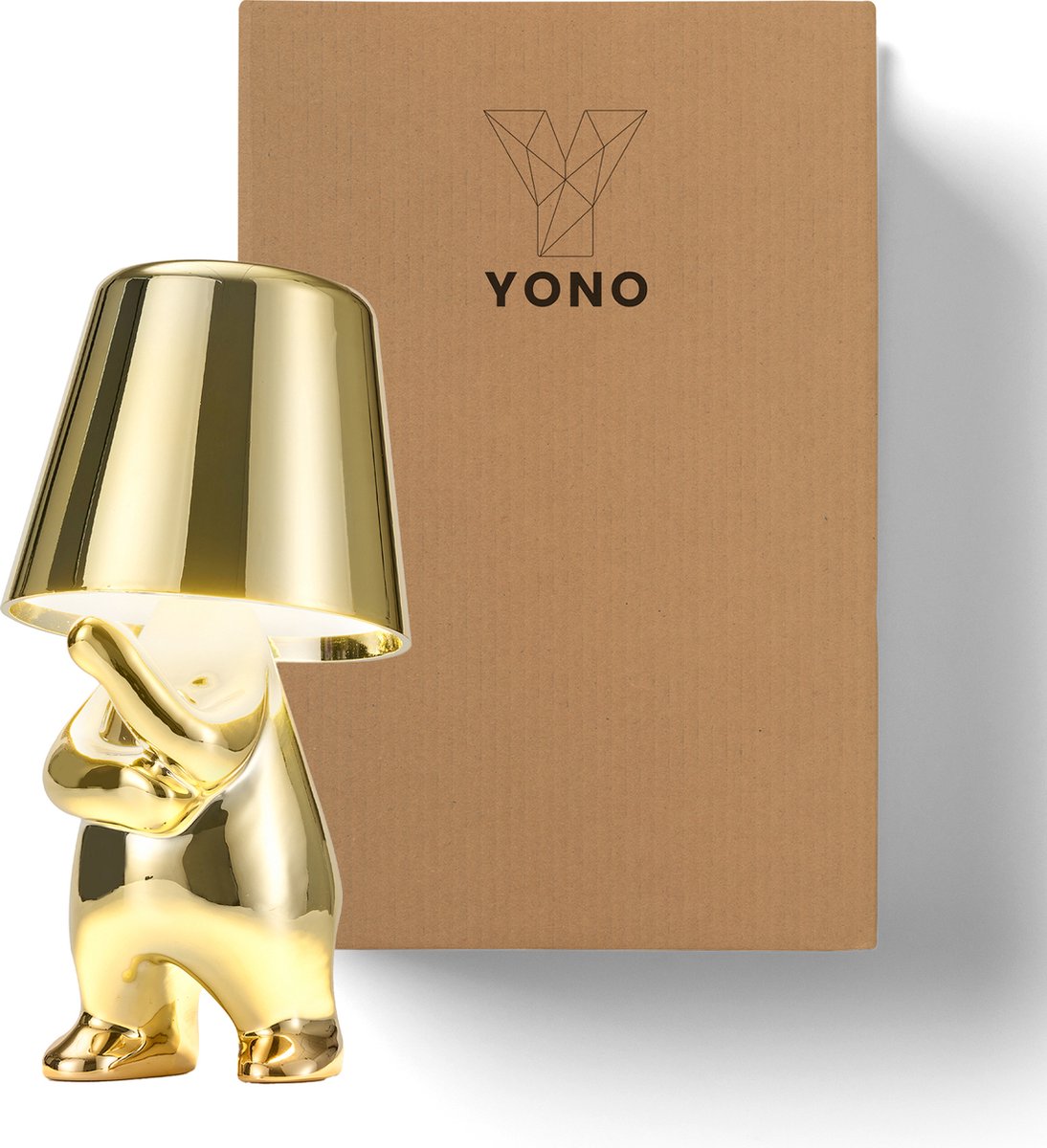 YONO Decoratieve Tafellamp Oplaadbaar - Nachtlampje Slaapkamer - Bureaulamp Woonkamer - Woondecoratie Beelden en Figuren - Wanneer - Goud
